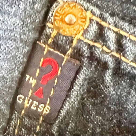 Guess Jeans Vintage America Ankle Slit Cropped  Capris Vintage 28 90’s Dark Wash - Picture 4 of 10